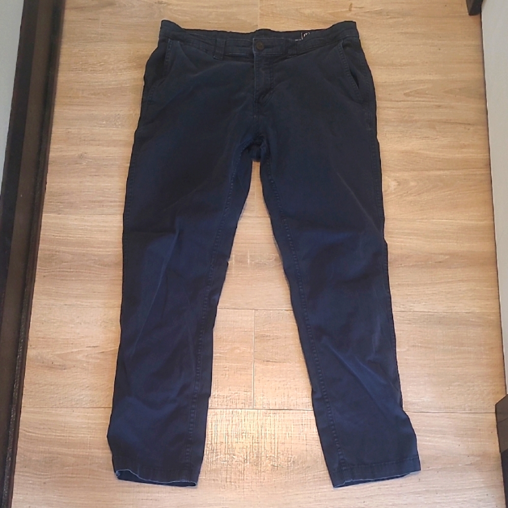 Navy Blue Flat Front Pants